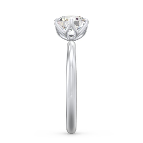 1.5 ct. (7.5mm) Moissanite Engagement Ring with Tulip Setting – 10K White Gold with Moissanite