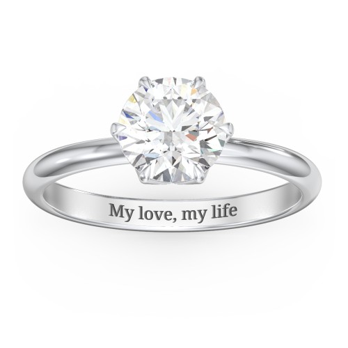 1.5 ct. (7.5mm) Moissanite Engagement Ring with Tulip Setting – 10K White Gold with Moissanite
