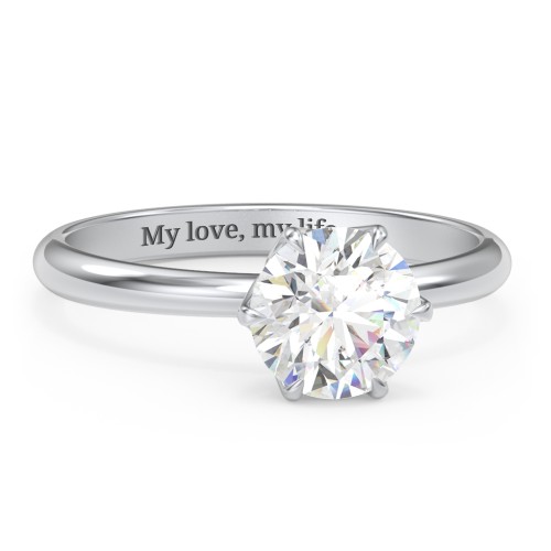 1.5 ct. (7.5mm) Moissanite Engagement Ring with Tulip Setting – 10K White Gold with Moissanite