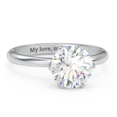 2.5 ct. (8.5mm) Moissanite Engagement Ring with Tulip Setting – 10K White Gold with Moissanite