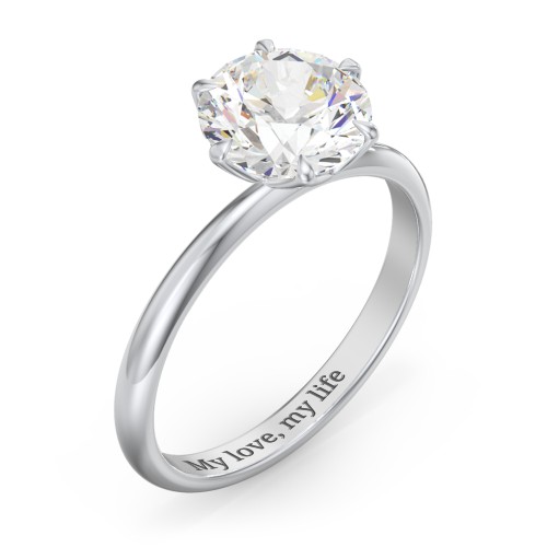 2.5 ct. (8.5mm) Moissanite Engagement Ring with Tulip Setting – 10K White Gold with Moissanite