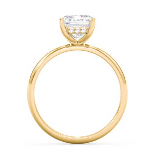 3 ct. (9x7mm) Emerald-Cut Moissanite Engagement Ring with Hidden Halo