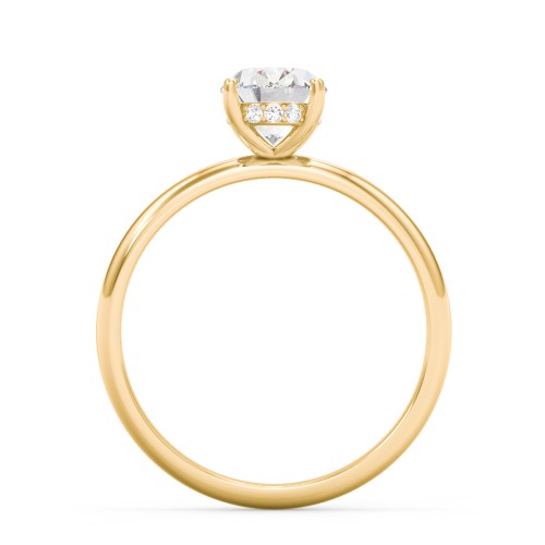 1.5 ct. (8x6mm) Oval Moissanite Engagement Ring with Hidden Halo