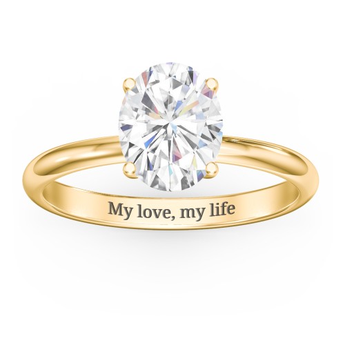 2 ct. (9x7mm) Oval Moissanite Engagement Ring with Hidden Halo