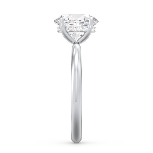 2 ct. (9x7mm) Oval Moissanite Engagement Ring with Hidden Halo – 10K White Gold with Moissanite and Lab Diamond