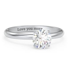 1 ct. (6.5mm) Moissanite Engagement Ring with Hidden Halo