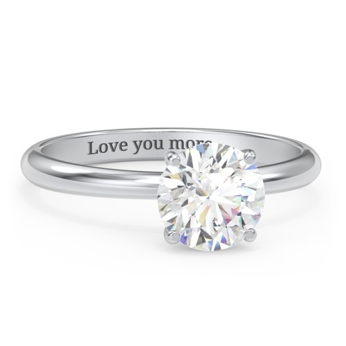 1.5 ct. (7.5mm) Moissanite Engagement Ring with Hidden Halo