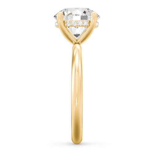 3 ct. (9mm) Moissanite Engagement Ring with Hidden Halo – 10K Yellow Gold with Moissanite and Lab Diamond