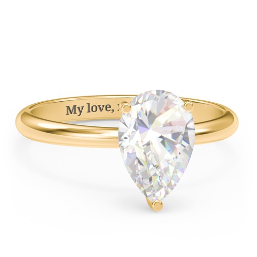 2.5 ct. (10.5x7mm) Pear Moissanite Engagement Ring with Hidden Halo