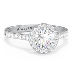 1 ct. (6.5mm) Moissanite Halo Engagement Ring with Side Stones