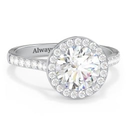 2 ct. (8mm) Moissanite Halo Engagement Ring with Side Stones