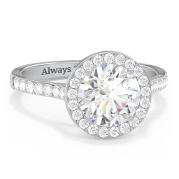 2 ct. (8mm) Moissanite Halo Engagement Ring with Side Stones