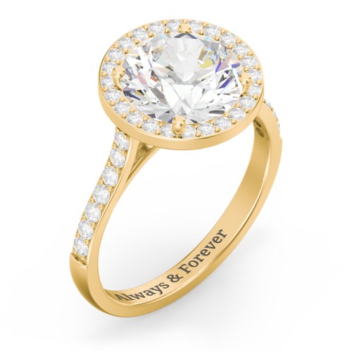 3 ct. (9mm) Moissanite Halo Engagement Ring with Side Stones