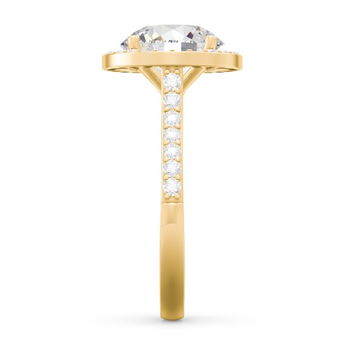 3 ct. (9mm) Moissanite Halo Engagement Ring with Side Stones