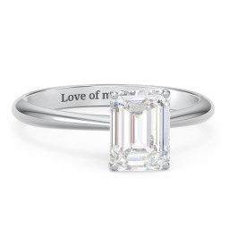 2 ct. (8x6mm) Emerald-Cut Moissanite Engagement Ring with Tapered Knife Edge