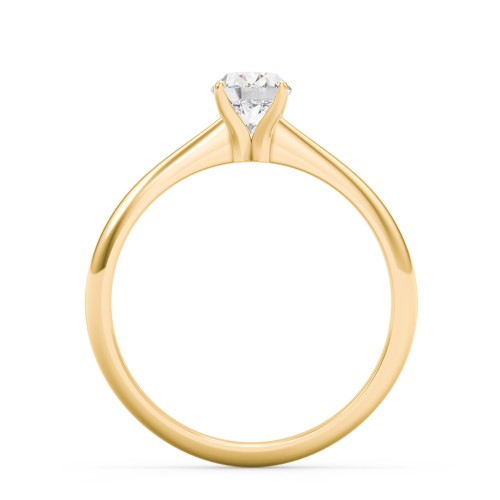 1 ct. (7x5mm) Oval Moissanite Engagement Ring with Tapered Knife Edge