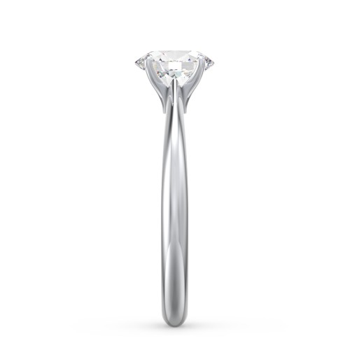1 ct. (7x5mm) Oval Moissanite Engagement Ring with Tapered Knife Edge – 10K White Gold with Moissanite