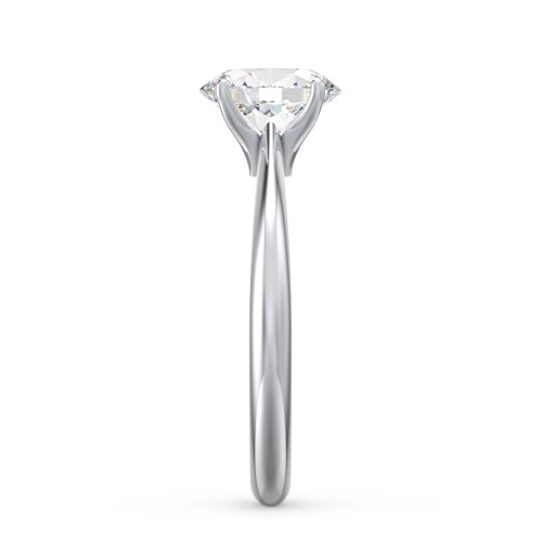 1.5 ct. (8x6mm) Oval Moissanite Engagement Ring with Tapered Knife Edge – 10K White Gold with Moissanite