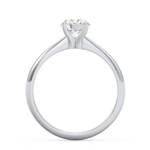 1.5 ct. (8x6mm) Oval Moissanite Engagement Ring with Tapered Knife Edge – 10K White Gold with Moissanite