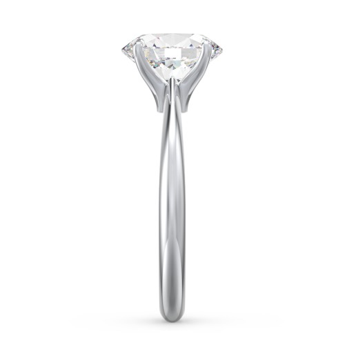 2 ct. (9x7mm) Oval Moissanite Engagement Ring with Tapered Knife Edge – 10K White Gold with Moissanite