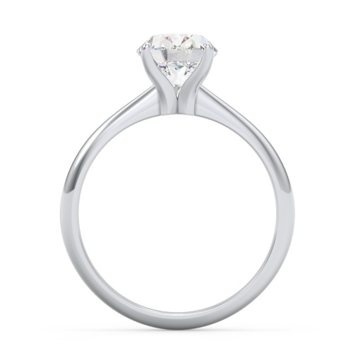 2 ct. (9x7mm) Oval Moissanite Engagement Ring with Tapered Knife Edge – 10K White Gold with Moissanite