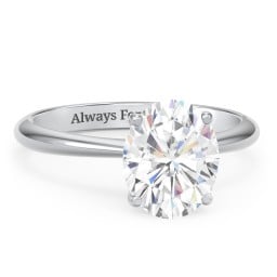 3 ct. (10x8mm) Oval Moissanite Engagement Ring with Tapered Knife Edge