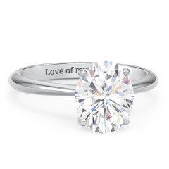 3 ct. (10x8mm) Oval Moissanite Engagement Ring with Tapered Knife Edge – 10K White Gold with Moissanite