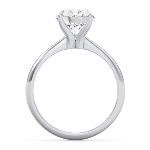 3 ct. (10x8mm) Oval Moissanite Engagement Ring with Tapered Knife Edge – 10K White Gold with Moissanite