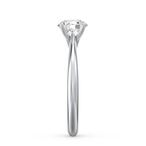 1 ct. (6.5mm) Moissanite Engagement Ring with Tapered Knife Edge – 10K White Gold with Moissanite