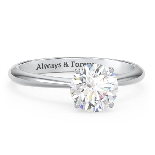 1.5 ct. (7.5mm) Moissanite Engagement Ring with Tapered Knife Edge
