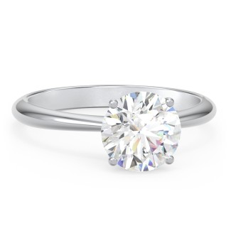 2 ct. DEW (8mm) Moissanite Engagement Ring with Tapered Knife Edge