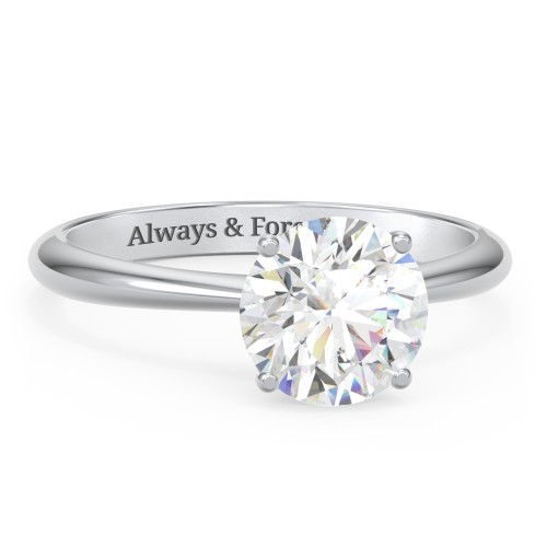 2 ct. (8mm) Moissanite Engagement Ring with Tapered Knife Edge