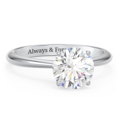 2 ct. (8mm) Moissanite Engagement Ring with Tapered Knife Edge – 10K White Gold with Moissanite