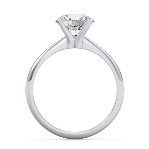 2 ct. (8mm) Moissanite Engagement Ring with Tapered Knife Edge – 10K White Gold with Moissanite
