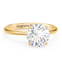 2.5 ct. (8.5mm) Moissanite Engagement Ring with Tapered Knife Edge