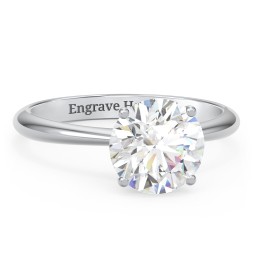 2.5 ct. (8.5mm) Moissanite Engagement Ring with Tapered Knife Edge