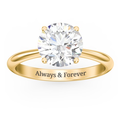 2.5 ct. (8.5mm) Moissanite Engagement Ring with Tapered Knife Edge