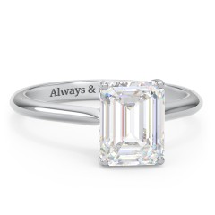3 ct. (9x7mm) Emerald-Cut Moissanite Engagement Ring with Hidden Halo and Accents – 10K White Gold with Moissanite and Lab Diamond