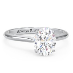 2 ct. (9x7mm) Oval Moissanite Engagement Ring with Hidden Halo and Accents – 10K White Gold with Moissanite and Lab Diamond