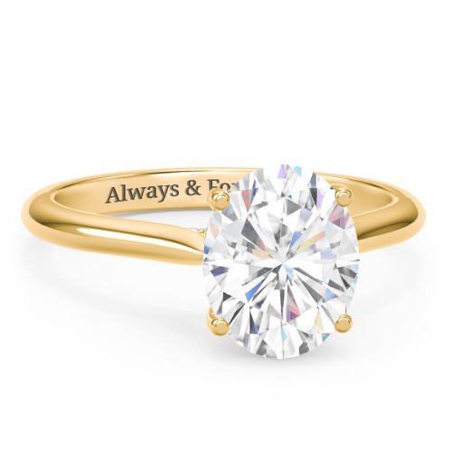3 ct. (10x8mm) Oval Moissanite Engagement Ring with Hidden Halo and Accents