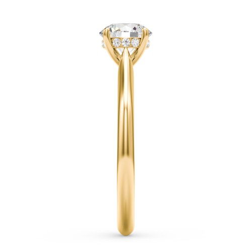1 ct. (6.5mm) Moissanite Engagement Ring with Hidden Halo and Accents