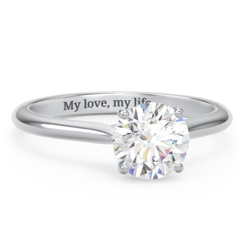 1.5 ct. (7.5mm) Moissanite Engagement Ring with Hidden Halo and Accents