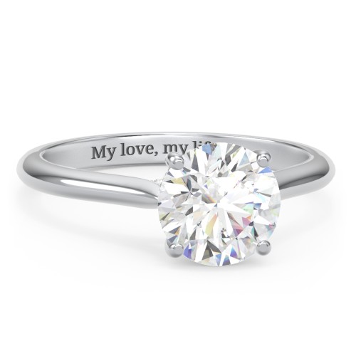 2 ct. (8mm) Moissanite Engagement Ring with Hidden Halo and Accents