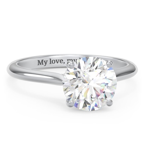 2.5 ct. (8.5mm) Moissanite Engagement Ring with Hidden Halo and Accents