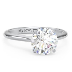 2.5 ct. (8.5mm) Moissanite Engagement Ring with Hidden Halo and Accents – 10K White Gold with Moissanite and Lab Diamond