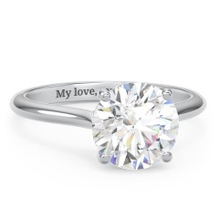 3 ct. (9mm) Moissanite Engagement Ring with Hidden Halo and Accents – 10K White Gold with Moissanite and Lab Diamond