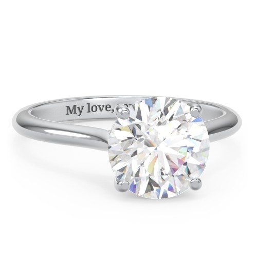 3 ct. (9mm) Moissanite Engagement Ring with Hidden Halo and Accents – 10K White Gold with Moissanite and Lab Diamond