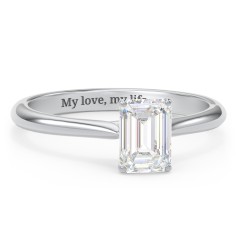 1 ct. (7x5mm) Emerald-Cut Moissanite Classic Two Tone Engagement Ring – 10K White Gold with Moissanite