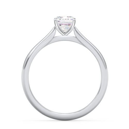 1 ct. (7x5mm) Emerald-Cut Moissanite Classic Two Tone Engagement Ring – 10K White Gold with Moissanite