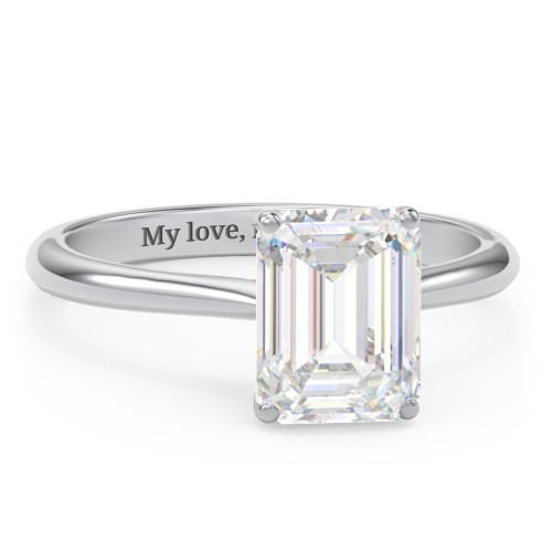 3 ct. (9x7mm) Emerald-Cut Moissanite Classic Two Tone Engagement Ring